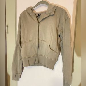 90 degree crop zip up sweater